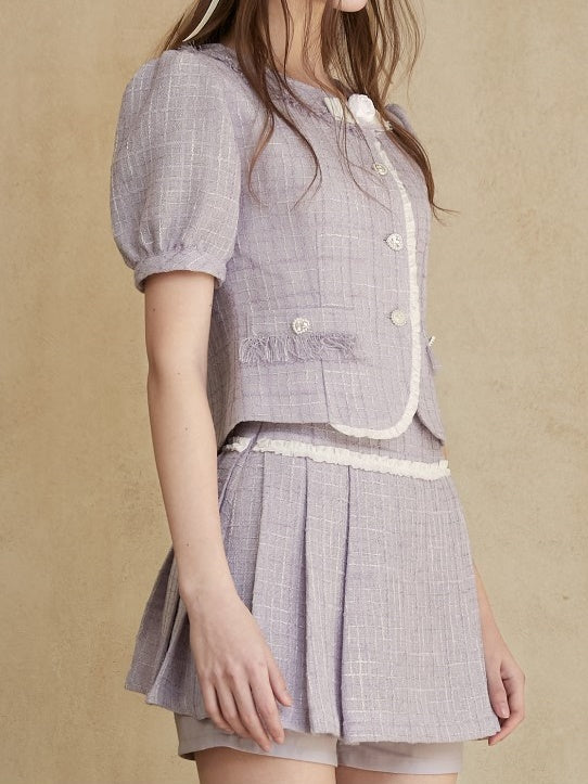 Parfum veste et jupe à manches courtes sans col