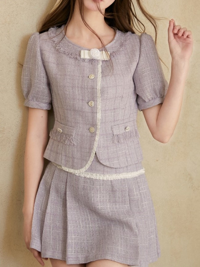 Parfum veste et jupe à manches courtes sans col