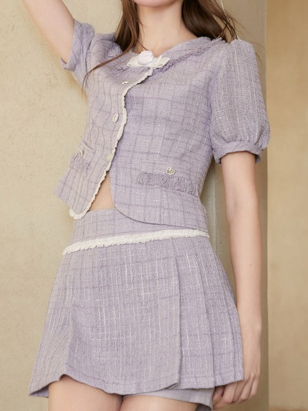 Parfum veste et jupe à manches courtes sans col