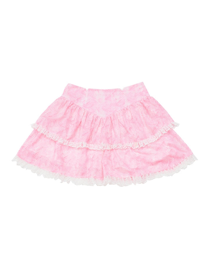 Krawatten-Y2K-Kurzarm-Strickjacke & Rock