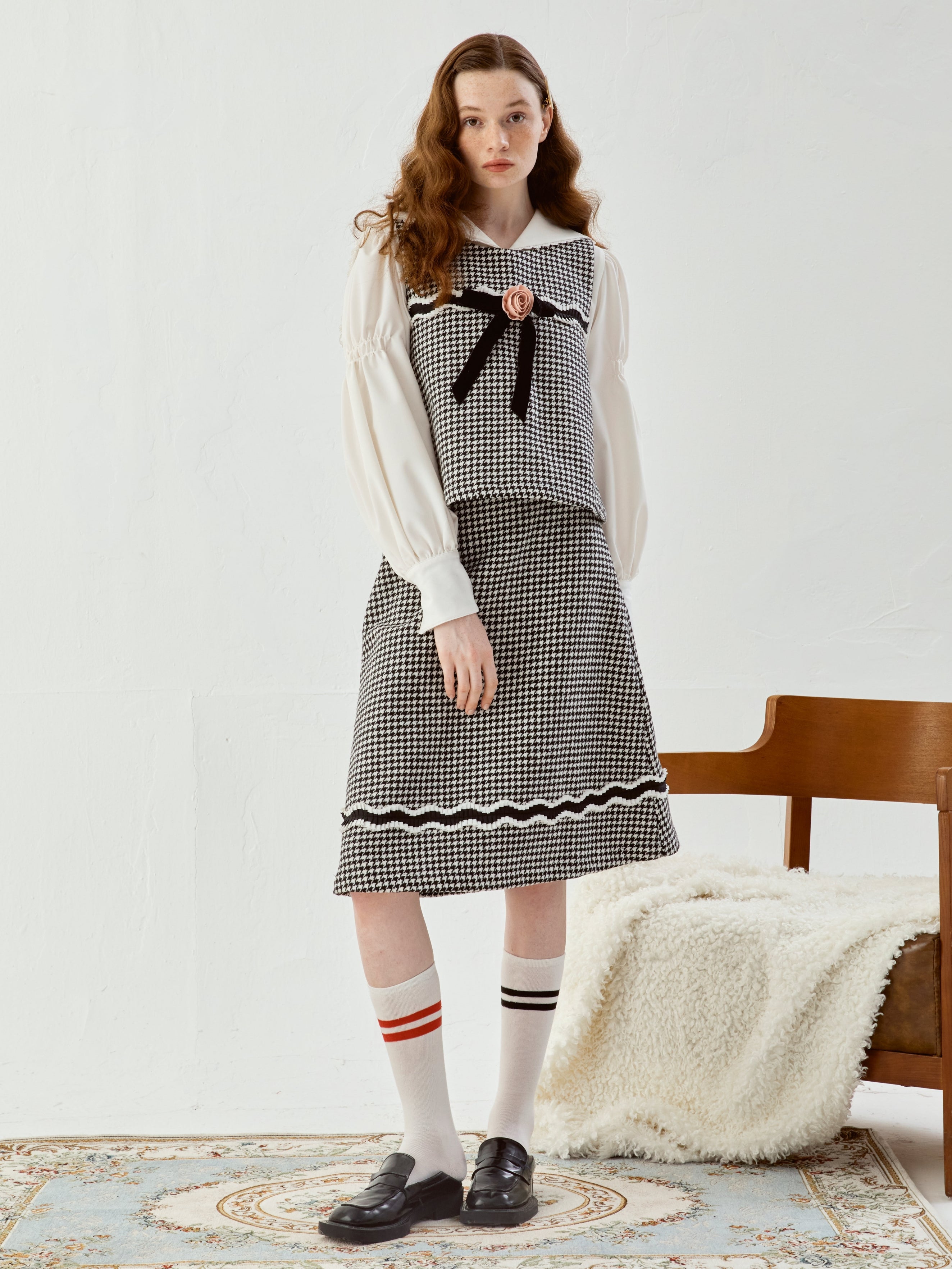 Houndstooth Weste & Rock