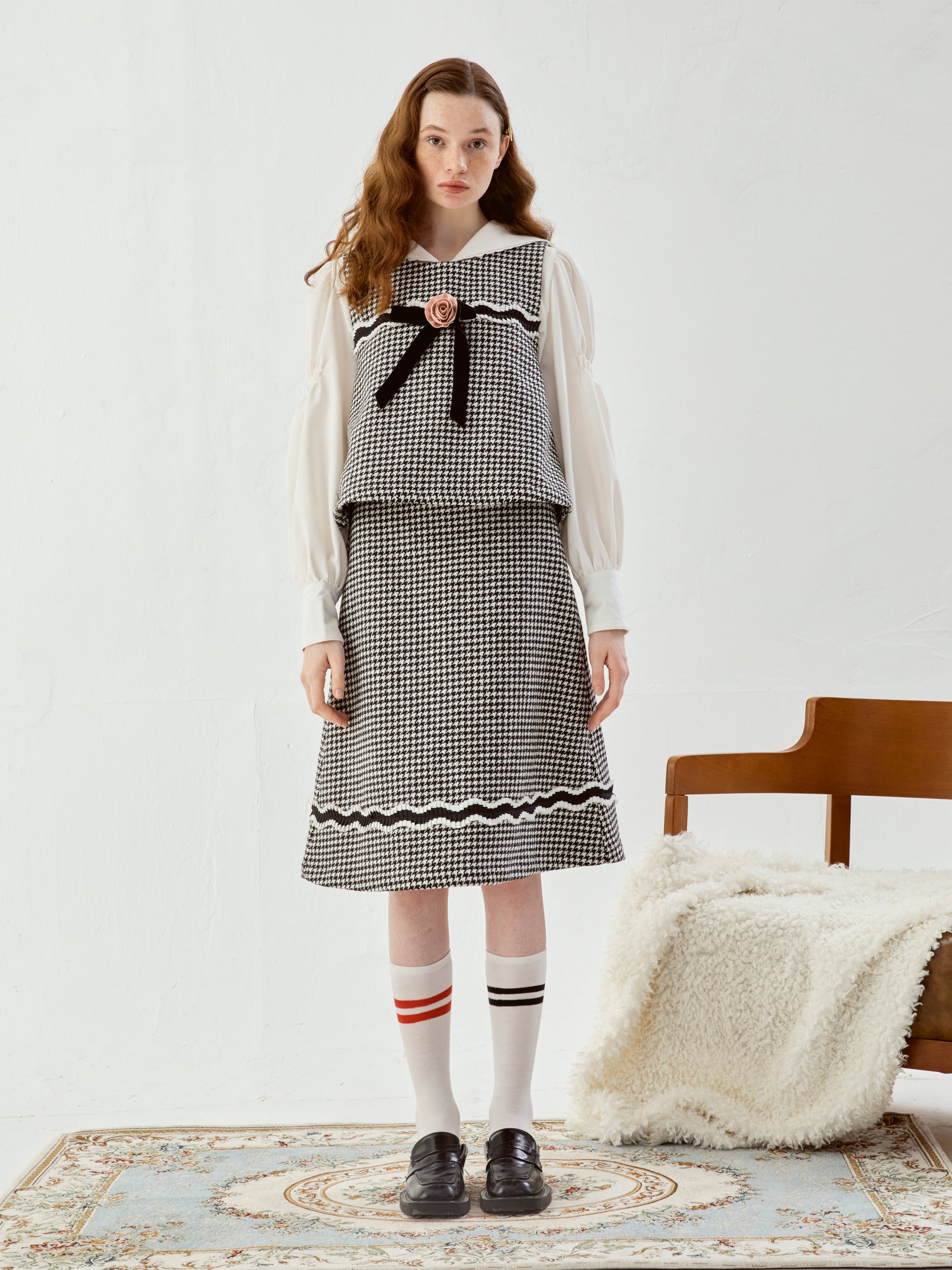 Houndstooth Weste & Rock