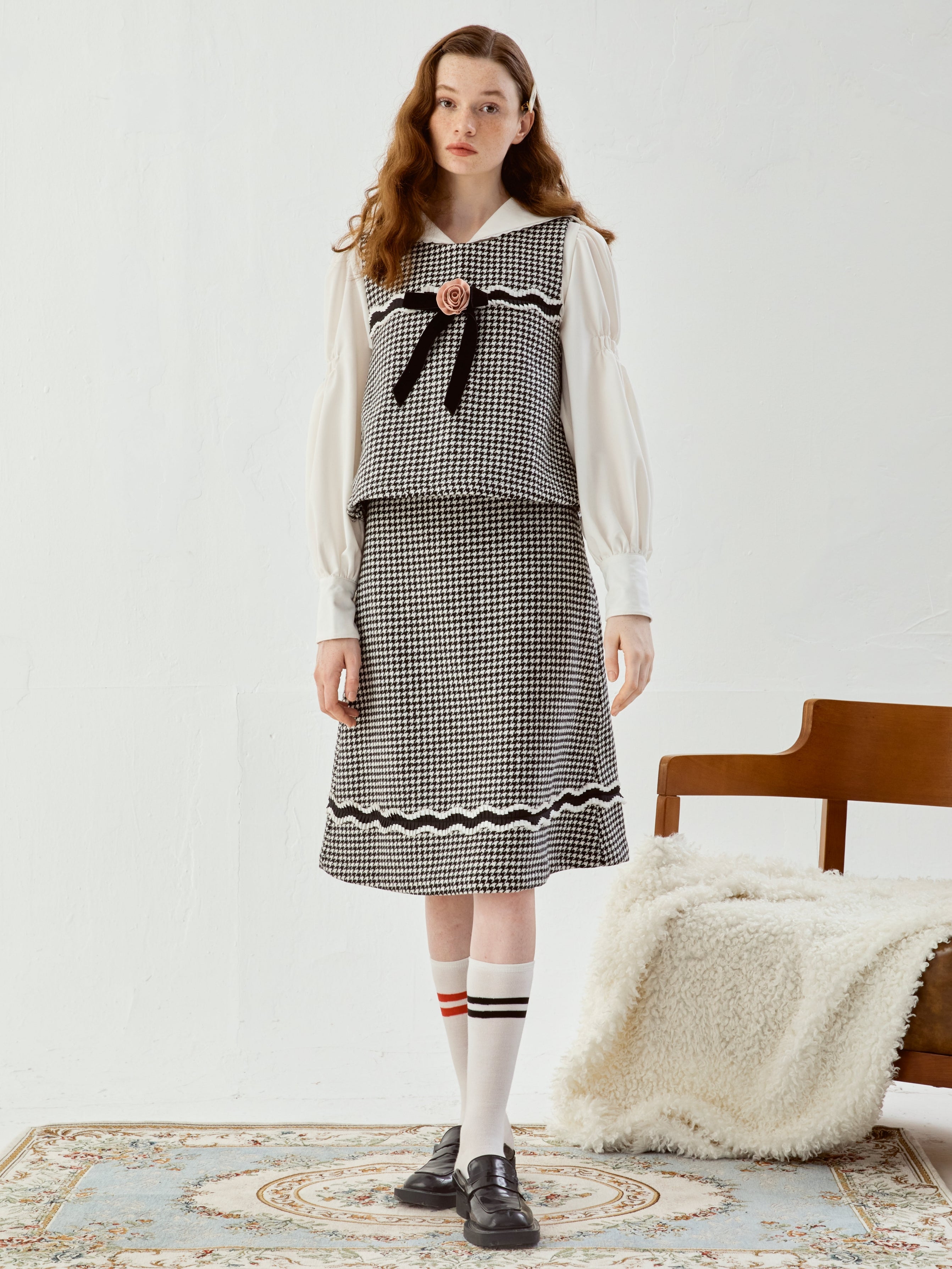 Houndstooth Weste & Rock