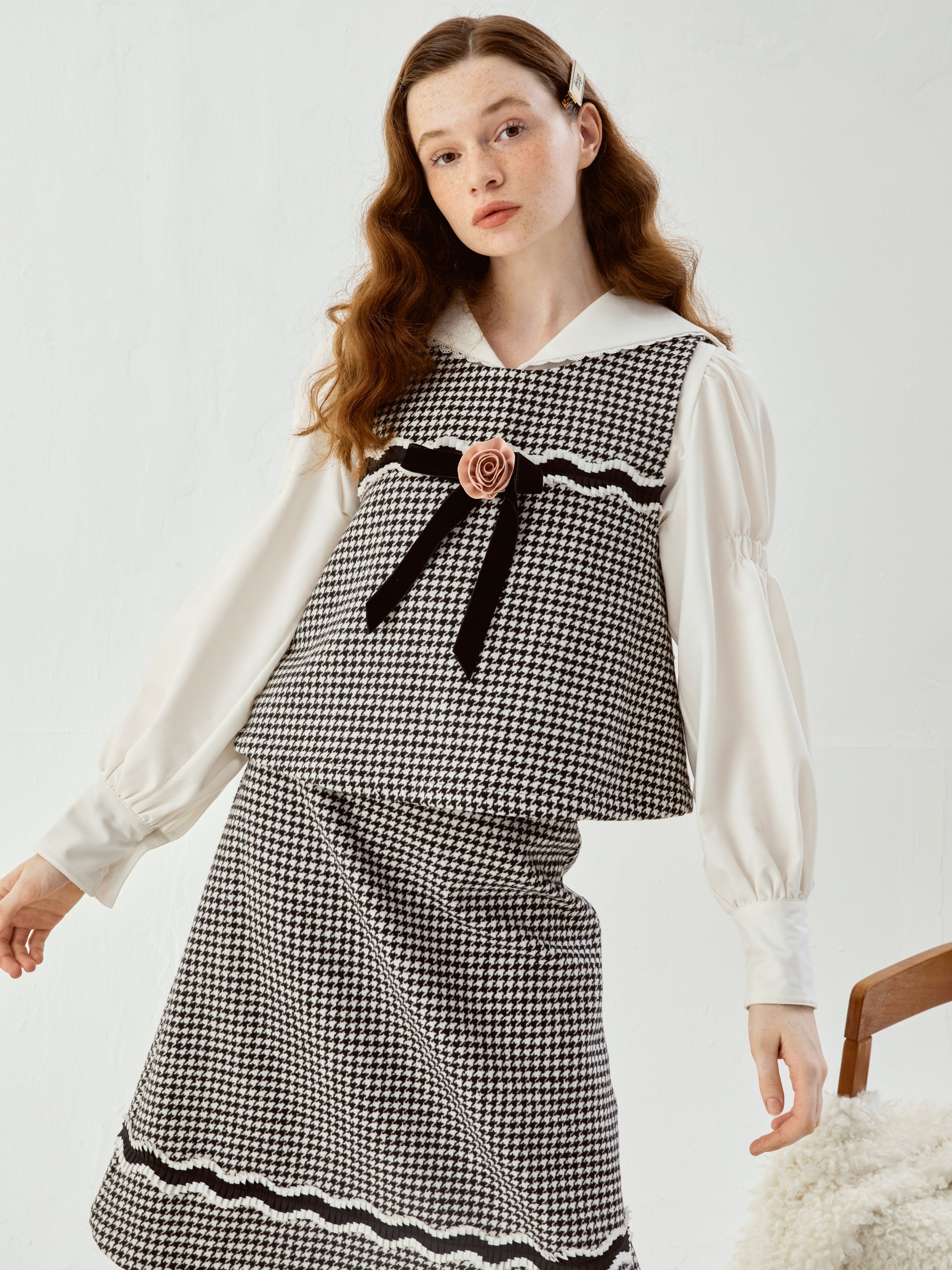 Houndstooth Weste & Rock