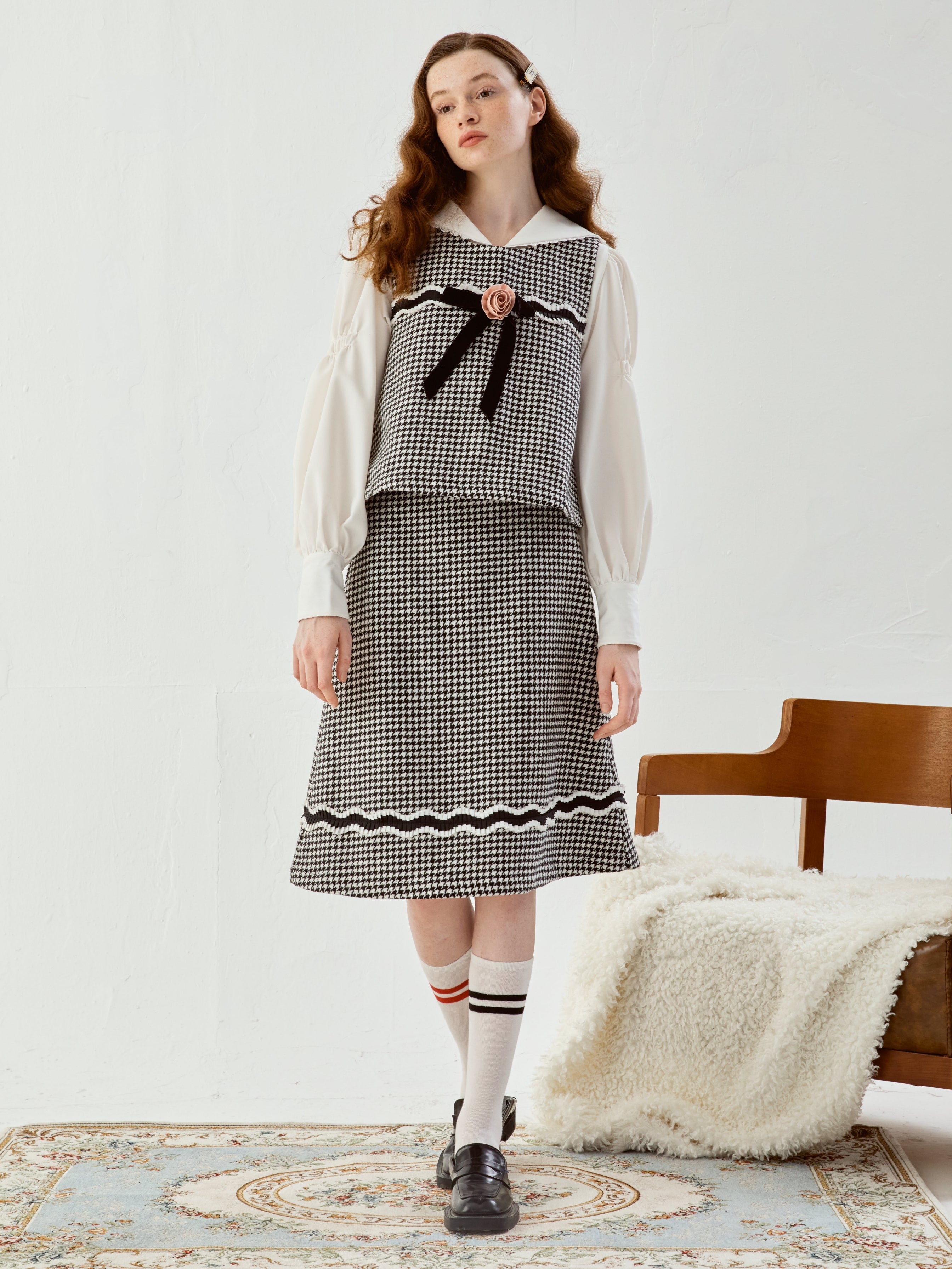 Houndstooth Weste & Rock