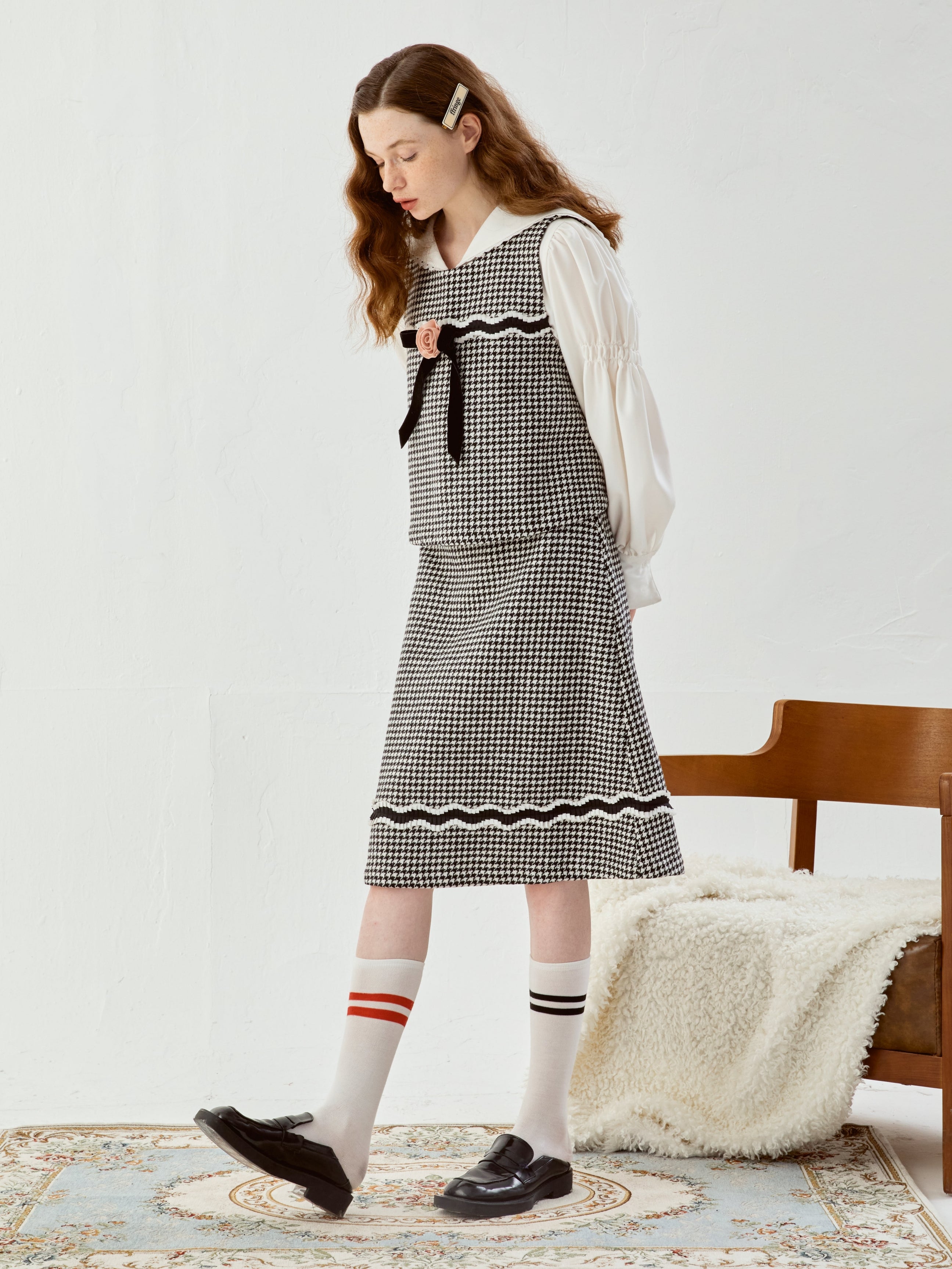 Houndstooth Weste & Rock