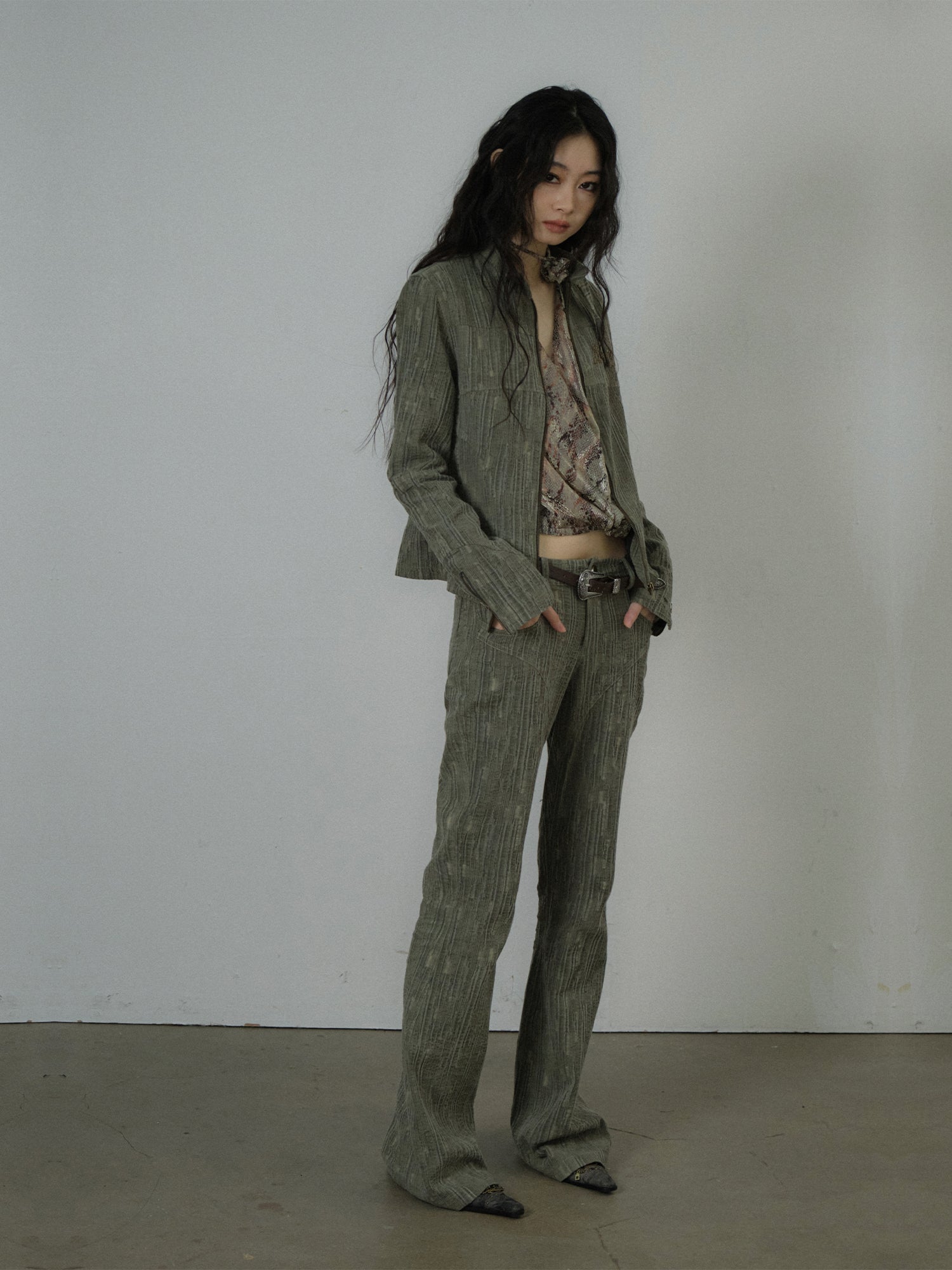 Retro Wrinkled Vintage Jacket&amp;Pants