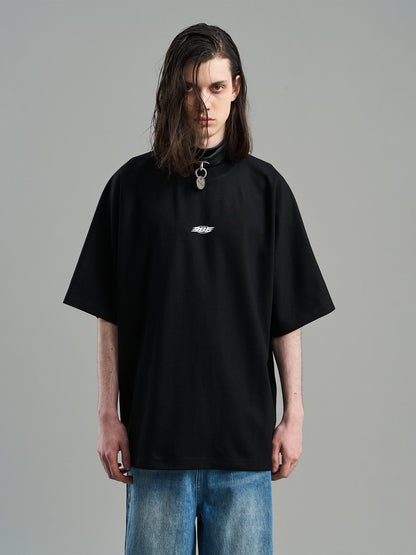 Ein-Punkte-Oversize-Oversize-Casos-einfaches T-Shirt