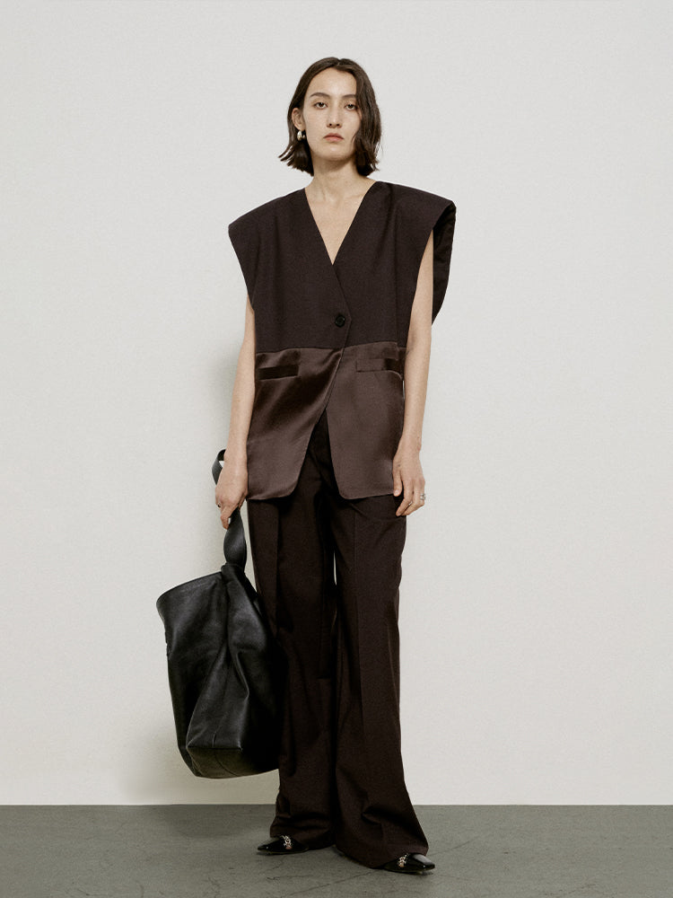 Oversize Nichi High-end Sleeveless Vest Gilet &amp; Pants