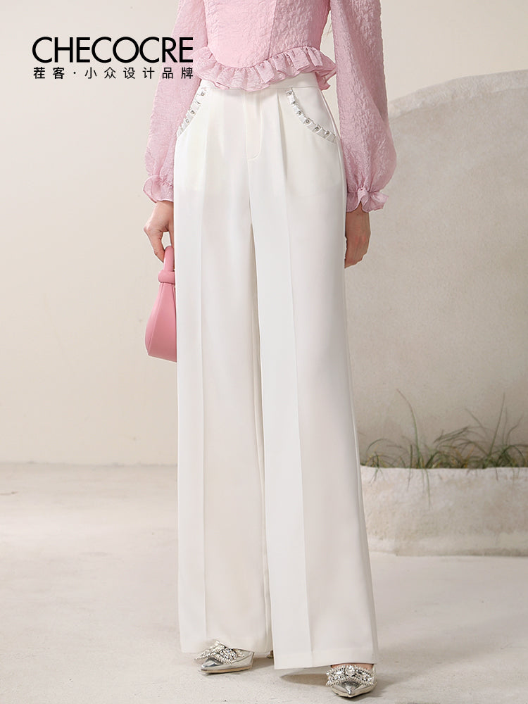 Straight Wide Simple Loose Chic Classy Pants