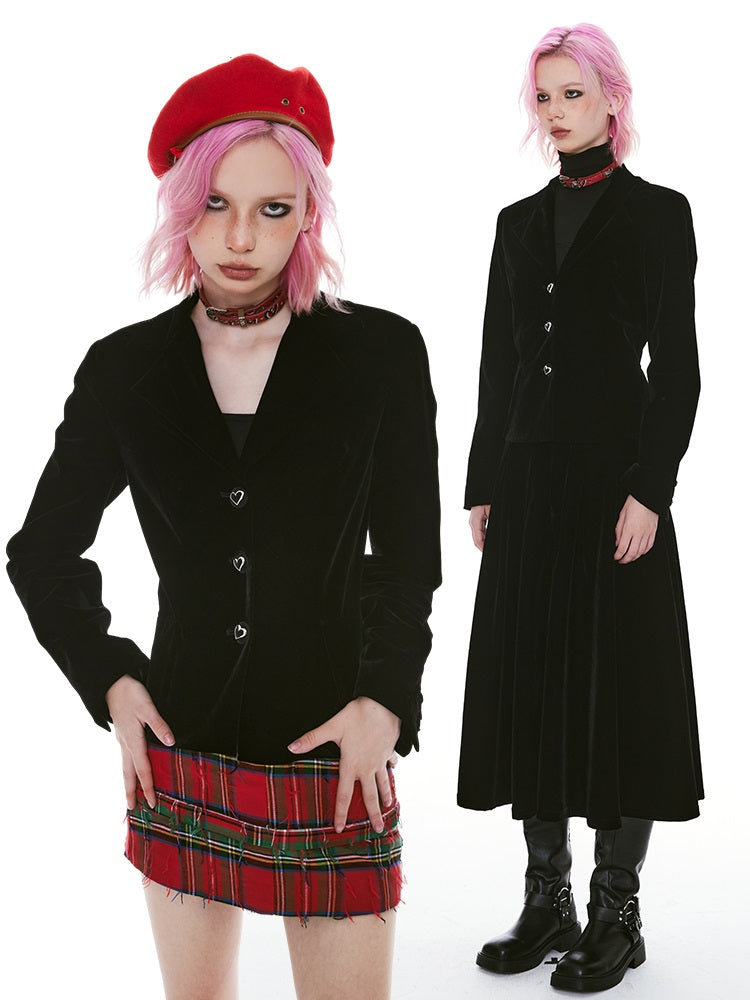 Velvet Heart-Button Short High-End Jacket – ARCANA ARCHIVE