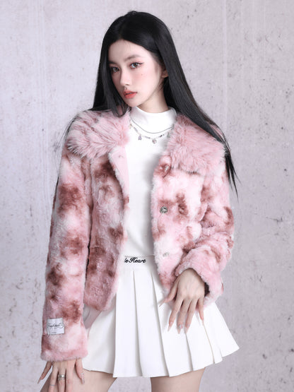 Speckled Fur Elegant Fluffily Jacket