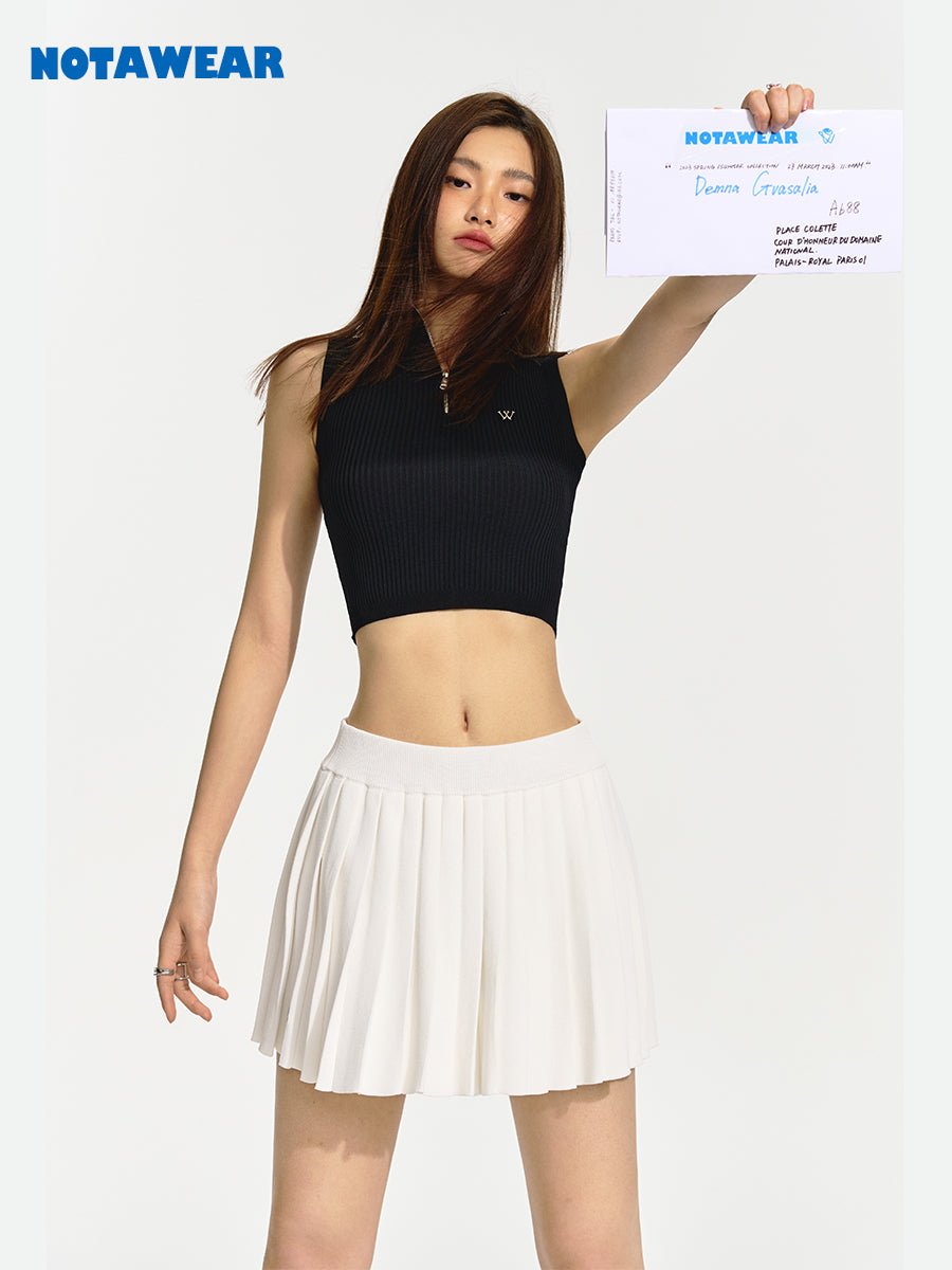 Sleevels Zip Cropped Summer-Knit