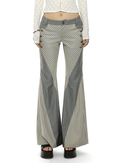 Stripe Unique Flare Wide Nichi Pants