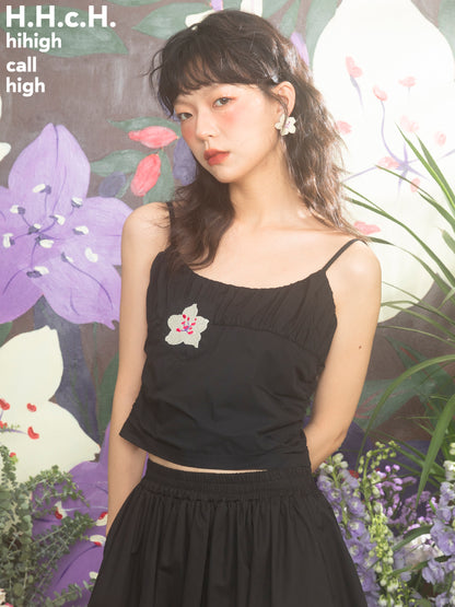 Gather Crumply Flower Croppde Camisole