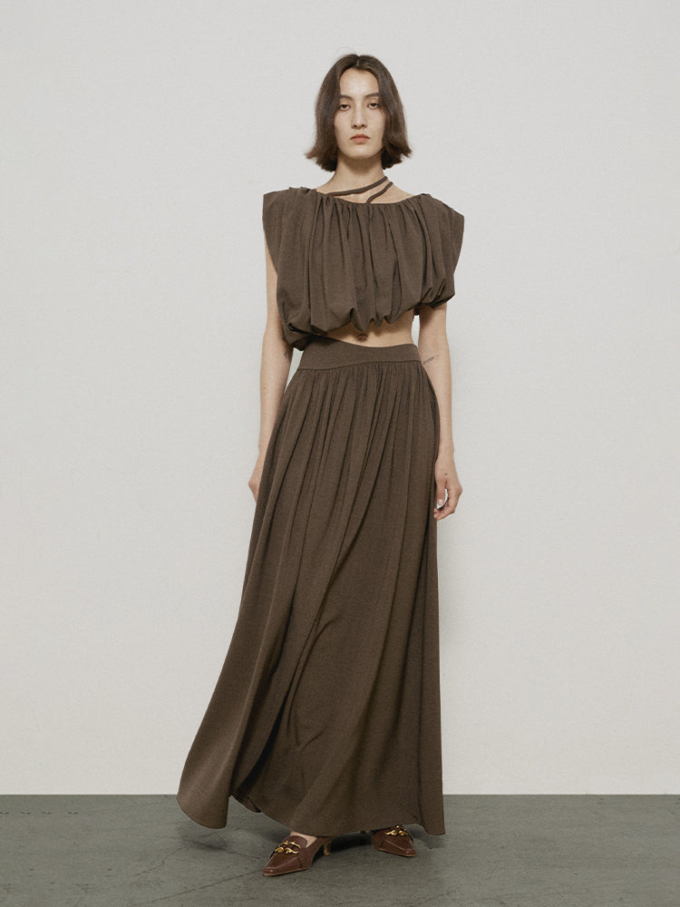 Balon Nichi Asymétrie Blouse et Long-Skirt