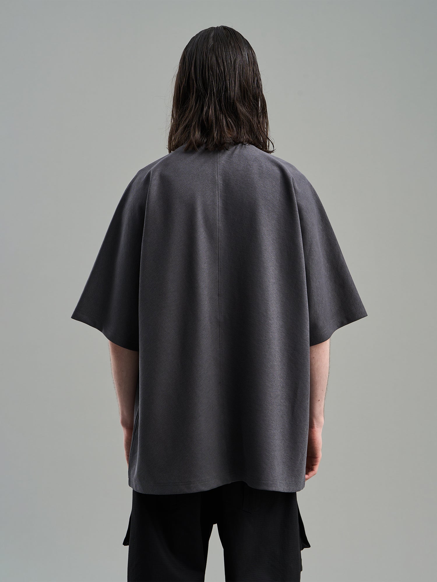 Ein-Punkte-Oversize-Oversize-Casos-einfaches T-Shirt