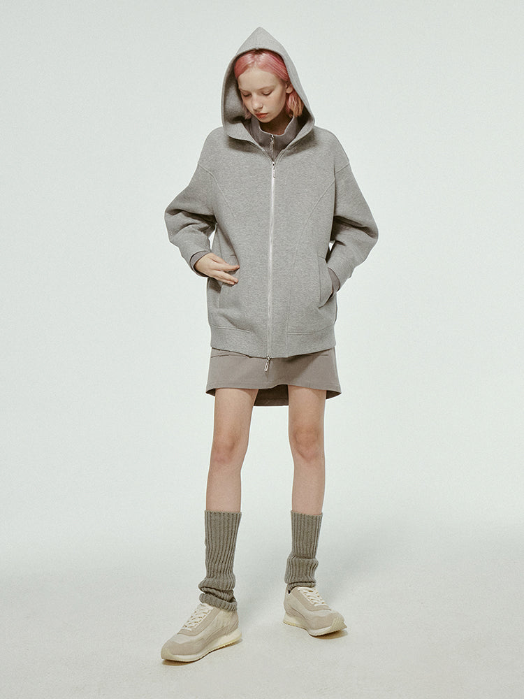 Oversize Casual Hoodie Sweat Simple Plain Chic Parka