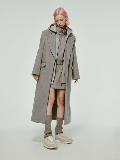 High-End Wool Simple Chic Long-Coat