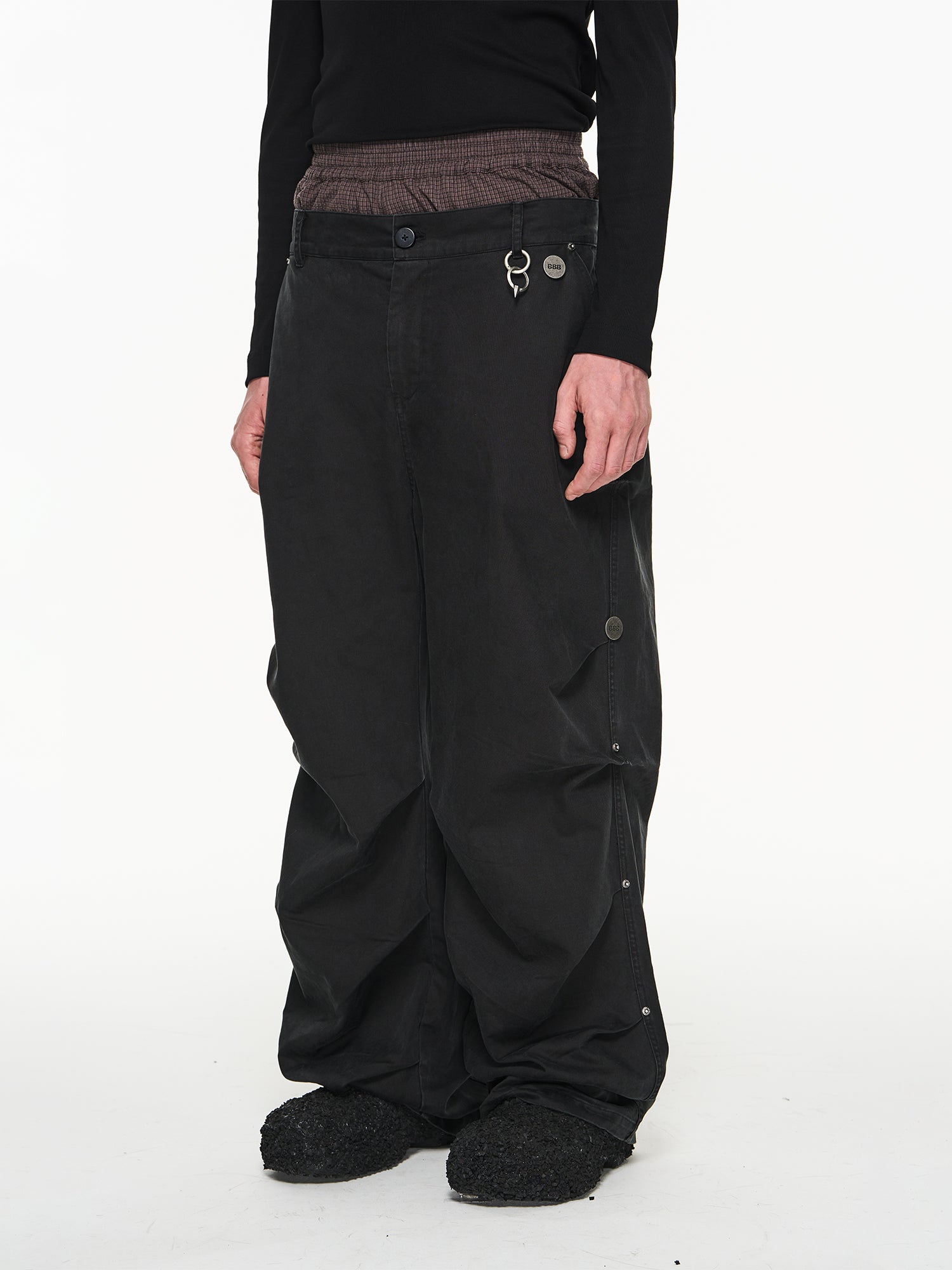 Denim Pants Multi-Pocket Casual Straight Wide-Pants