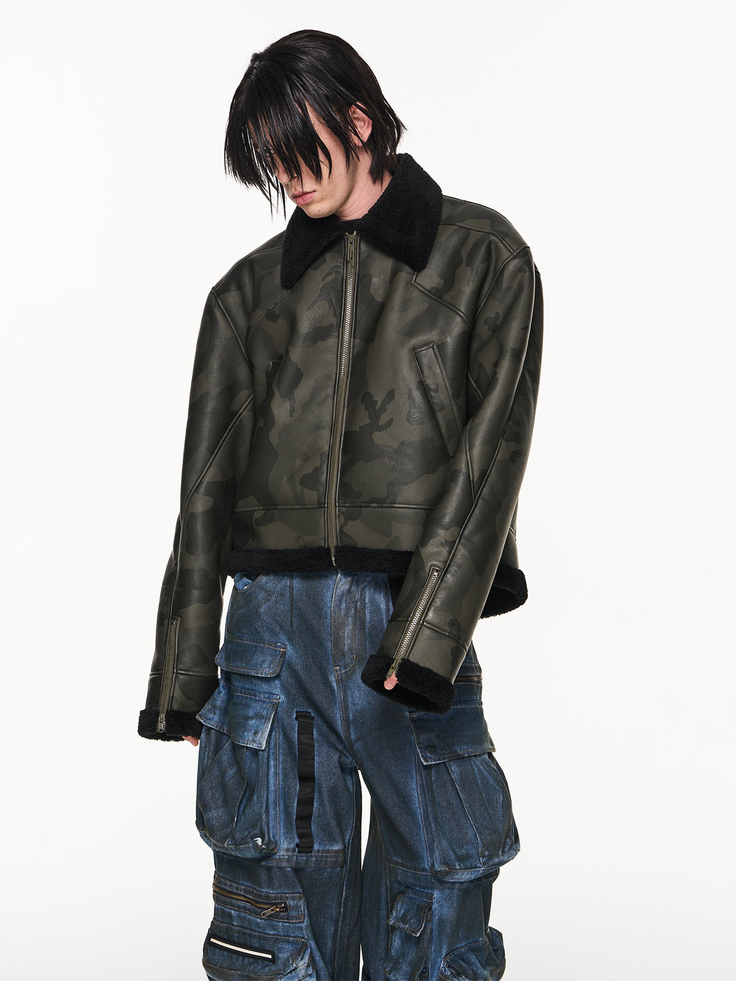 Leather Camouflage Nichi Jacket Blouson