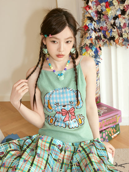 Dog Cute Slim Fancy Knit Camisole