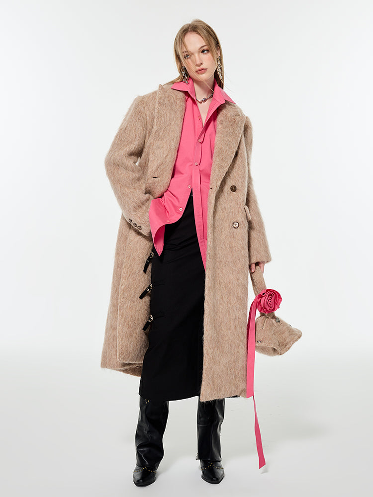 Wool Simple Oversize Retro Long-Coat