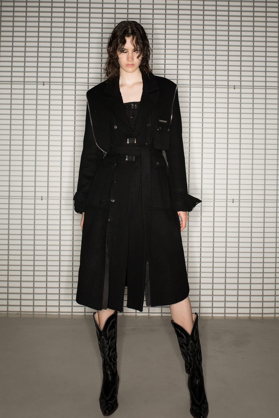 Nichi Chain Long Casual Belt Coat