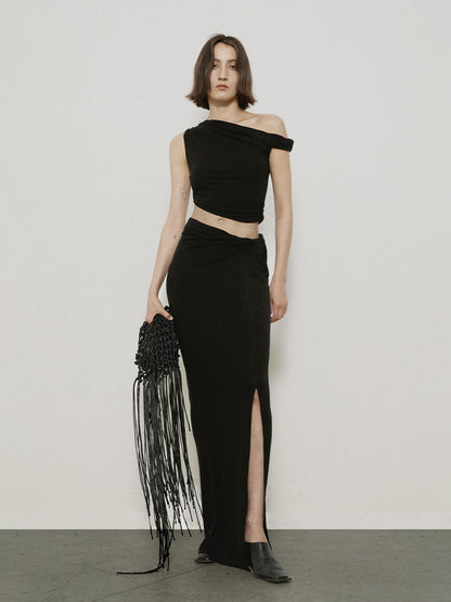 Sexy Slit Pian Slim Long-Skirt