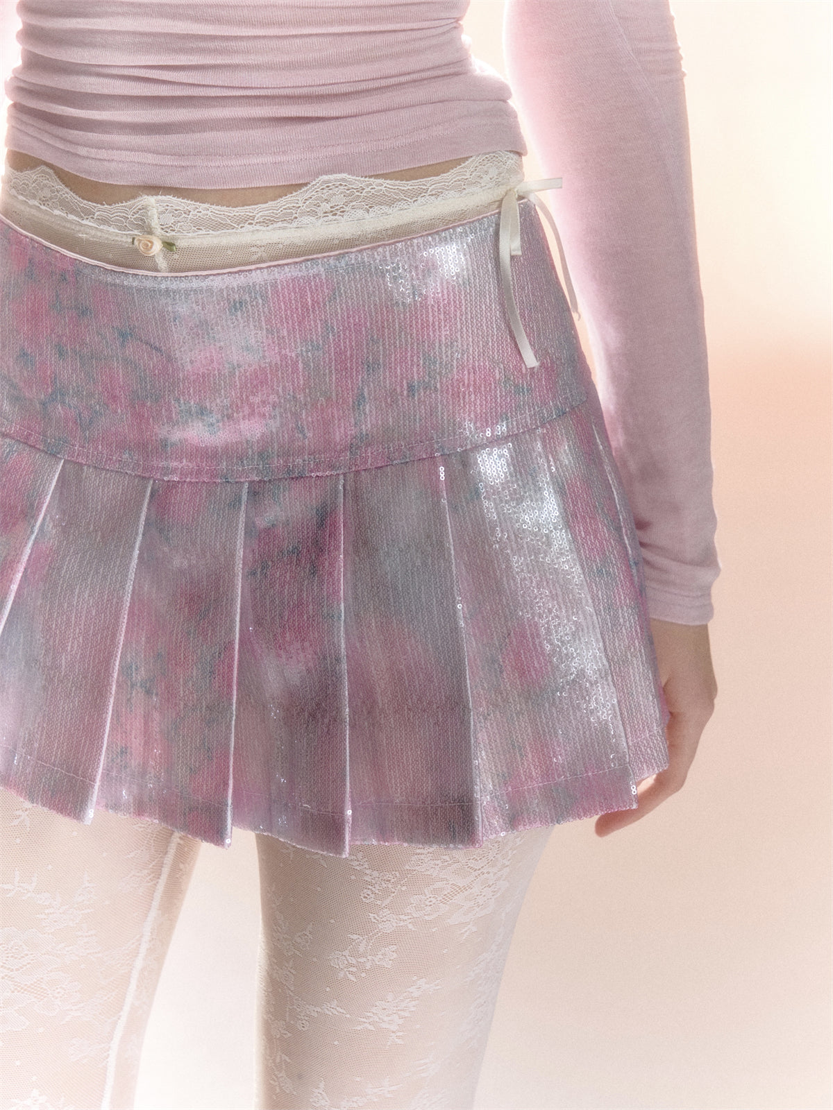 Flower Rose Thin Embroidery Tights