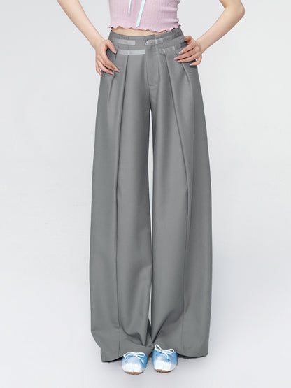 Wide-Leg Casual Straight Pants