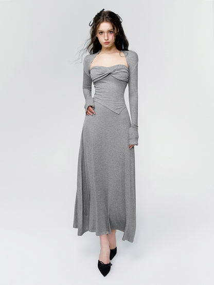 Plain Nichi Tight Set Bolero&amp;Bare-Top&amp;Long-Skirt