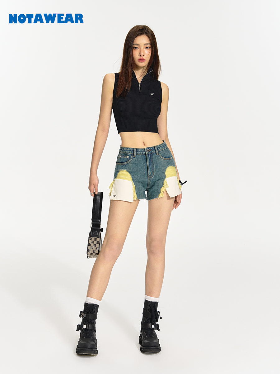 Sleevels Zip Cropped Summer-Knit