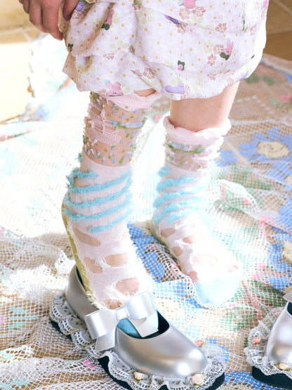 3D Sheer Nichi Pale-Color Socks