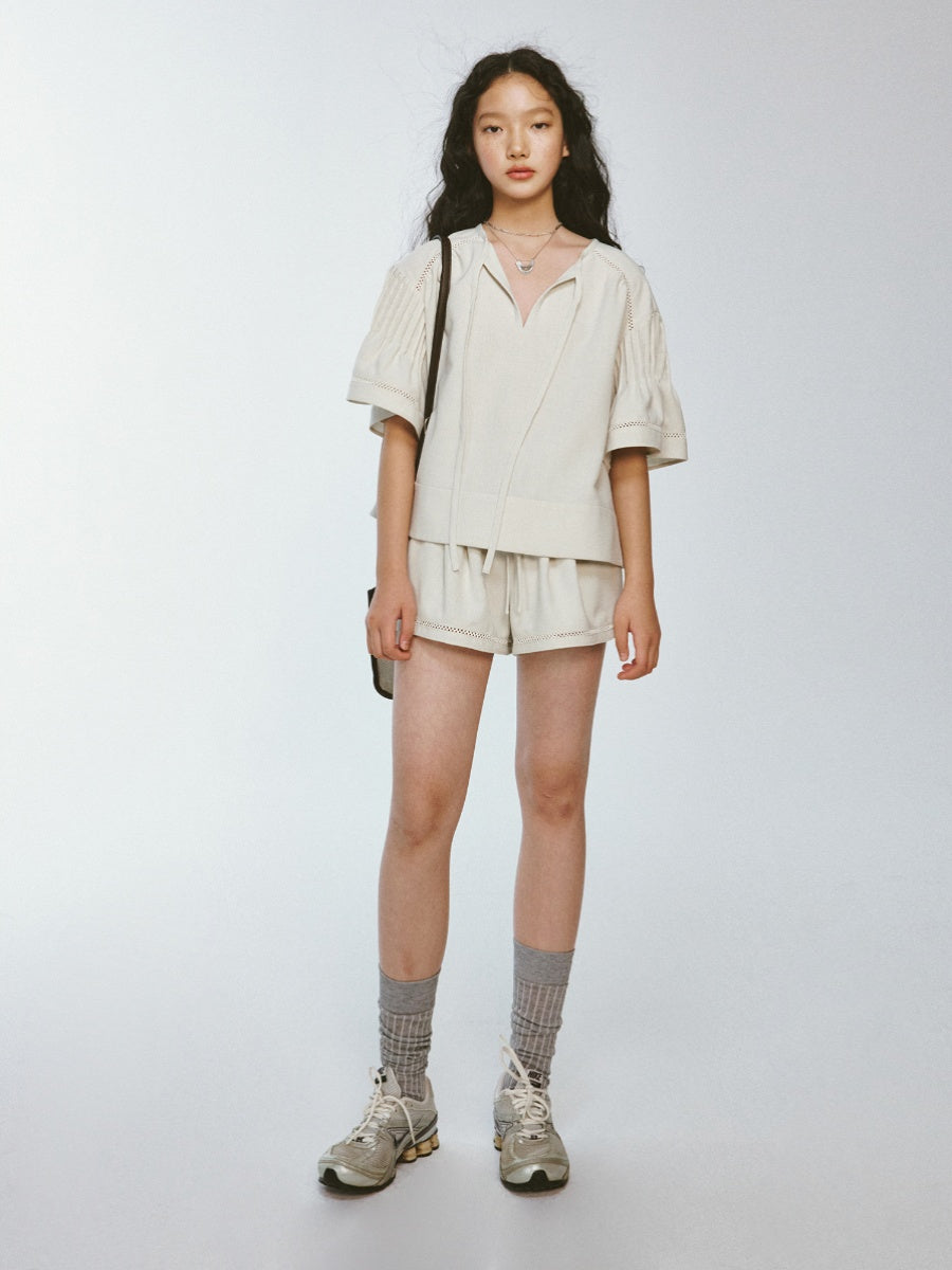 Simple Natural Relax Plain Short-Pants