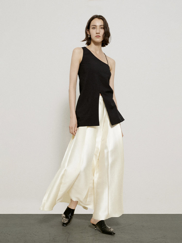 Chic Asymmetrie A-Line Classy Tops &amp; Flare-Skirt