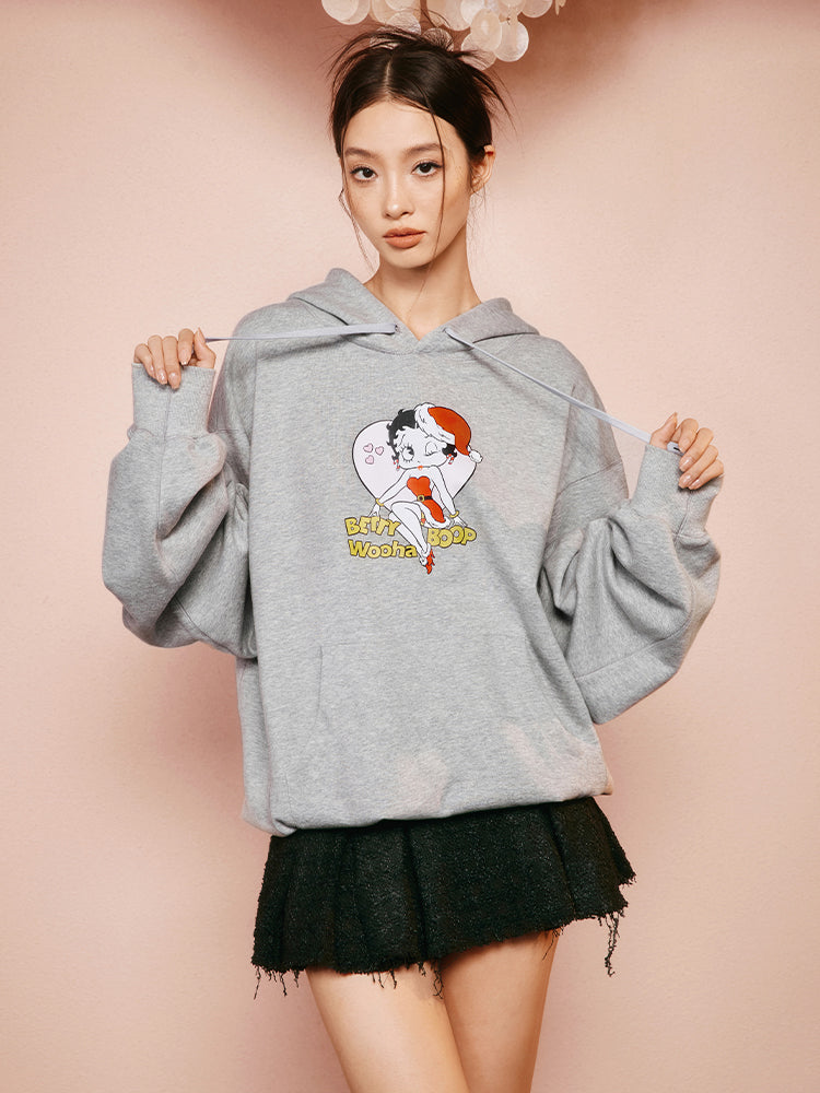 Betty Oversize Sweat Hoodie Cute Retro Girly Parka