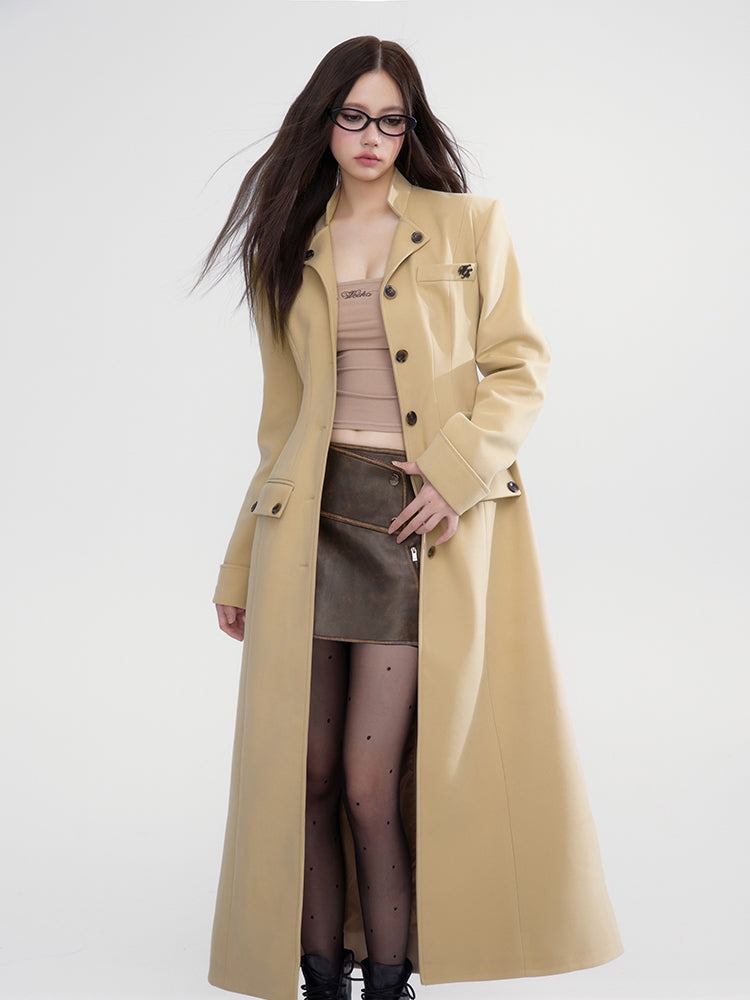 Kurve edelwolle formale Flare Plain Longcoat