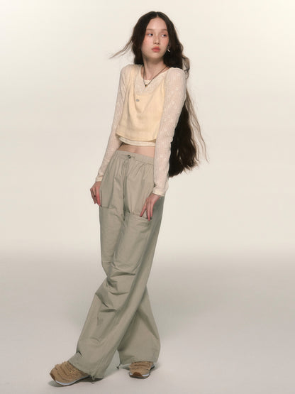 Casual Relax Wide-Pants Work-Pants