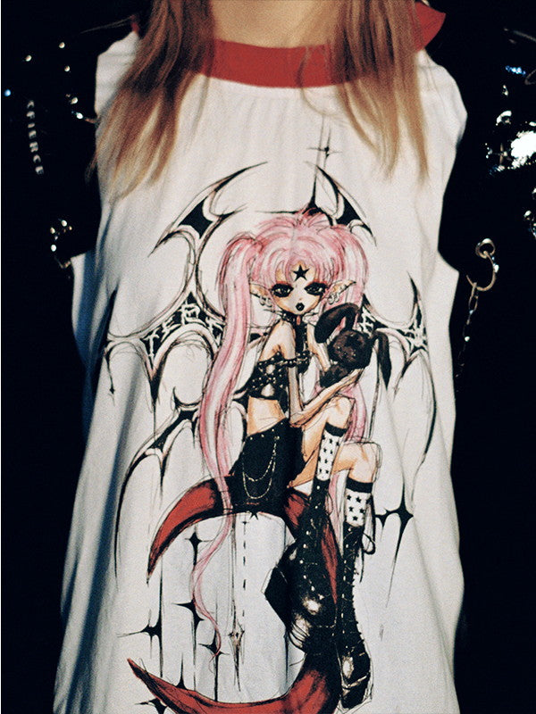 Ovesize Comic Nichi Witch Long-T-Shirt