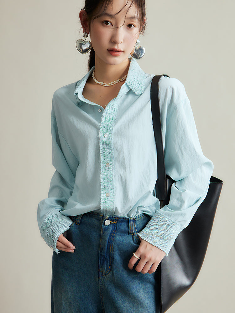 Nichi Pleats Gather Oversize Shirt