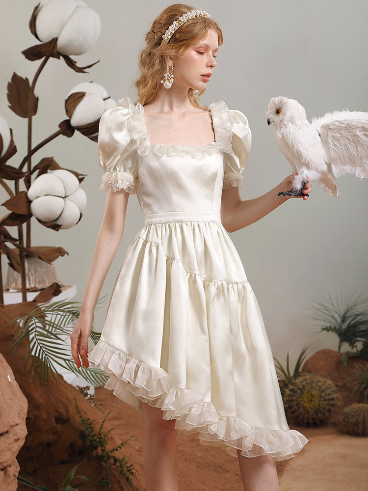 Asymétrie Frill dentelle Princess-Dress One-pièce