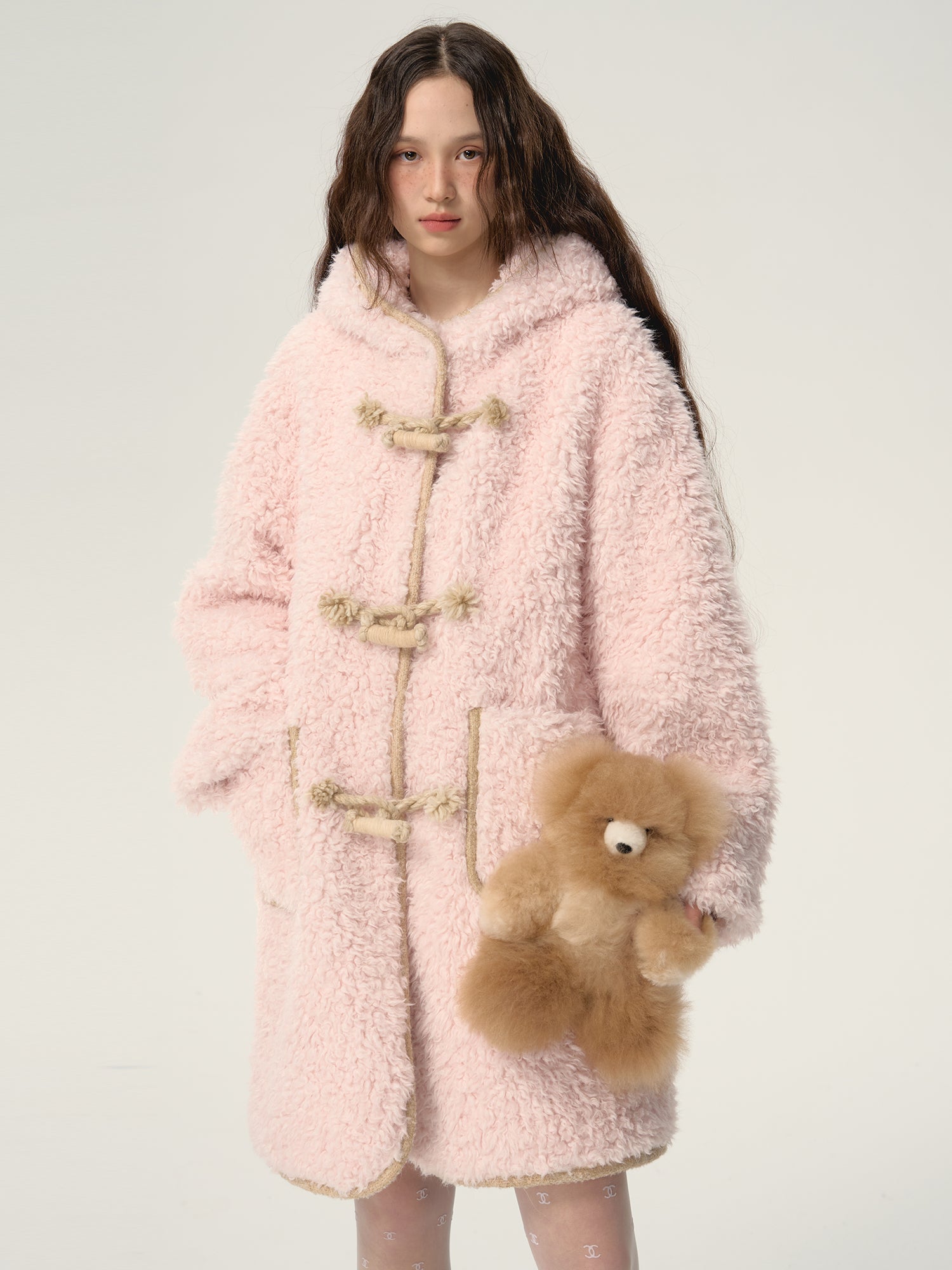 Ovresize Hoddie Rope Fluffily Warm Boa-Coat