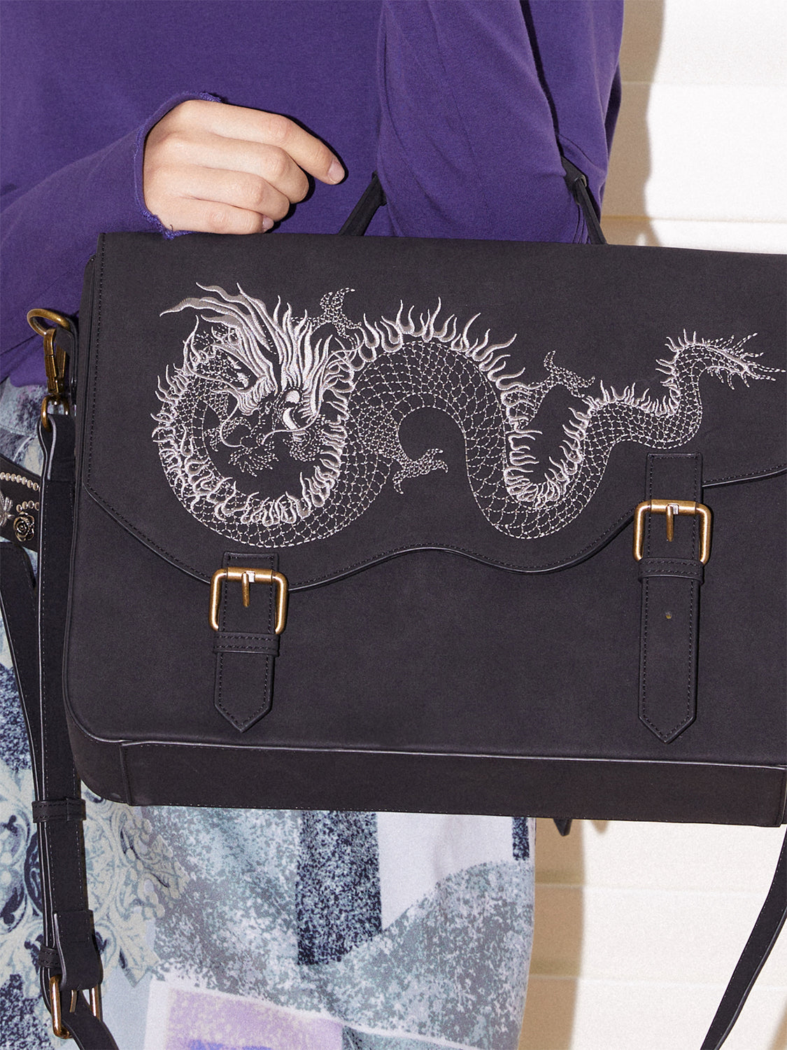 2Way Embroidery Dragon Cool Square Bag – ARCANA ARCHIVE