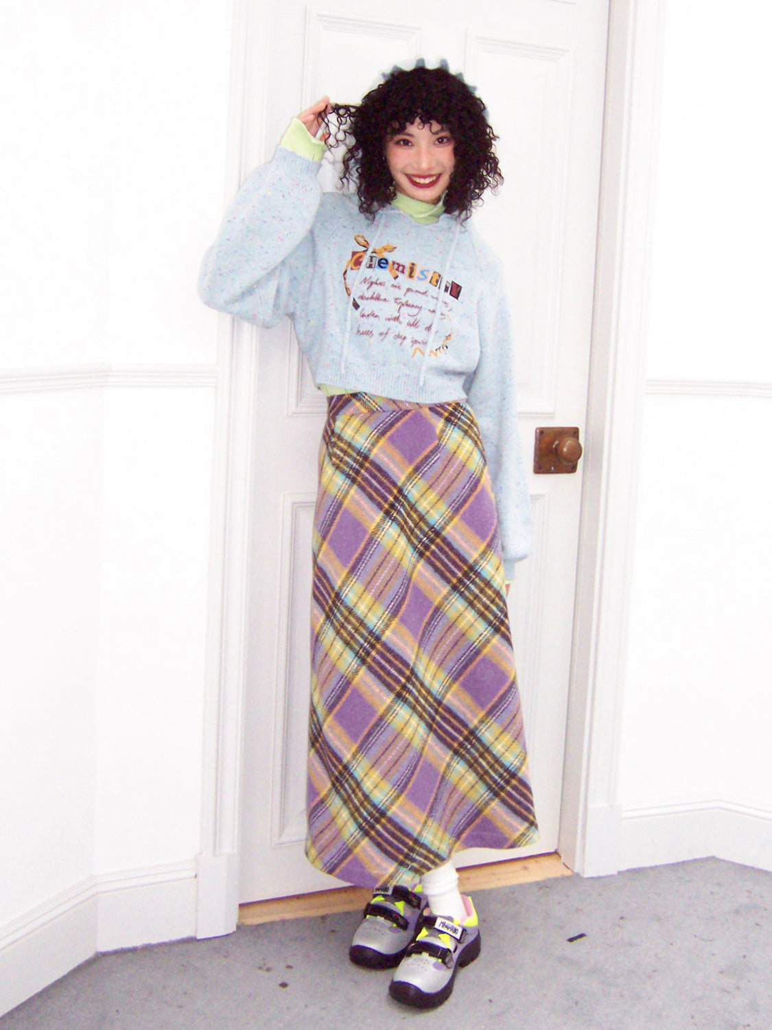 Classy Retro High-Waist Wool Flare Long-Skirt