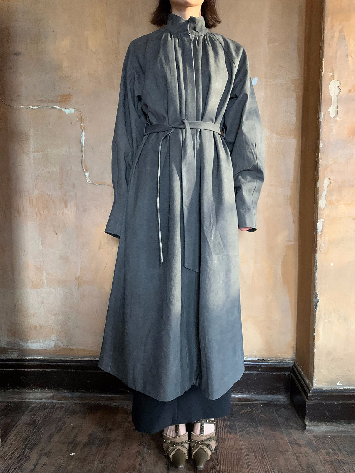 Retro Stando-Collar-Chic Long-Coat