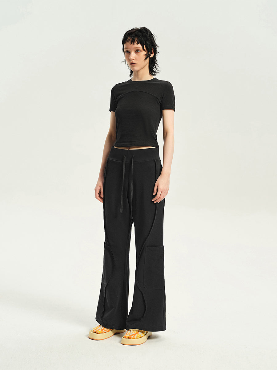 Pantalon occasionnel des nichi larges vagues