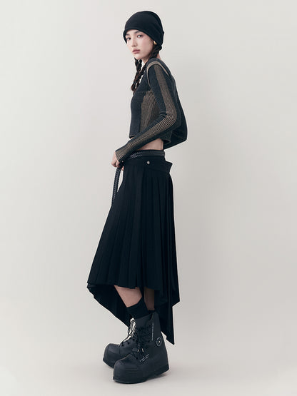 Asymmetry Plain Simple Flare Long-Skirt