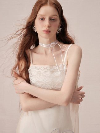 Sheer Lace Camisole With Embroidered Detail main image 1