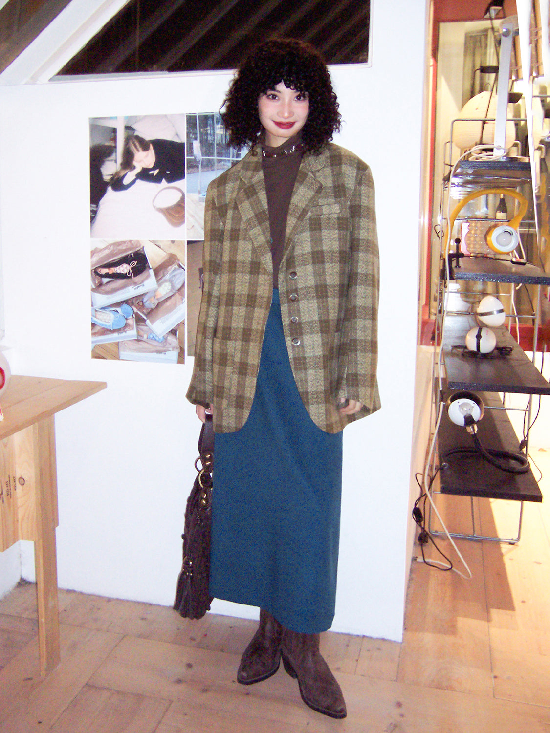 Checked Retro Oversize Casual Chic Jacket